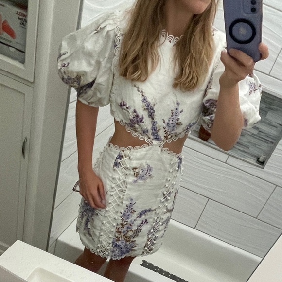 Zimmermann Jude Floral Linen Cut-out minidress - Picture 12 of 12